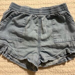 Chambray, Light Blue Shorts